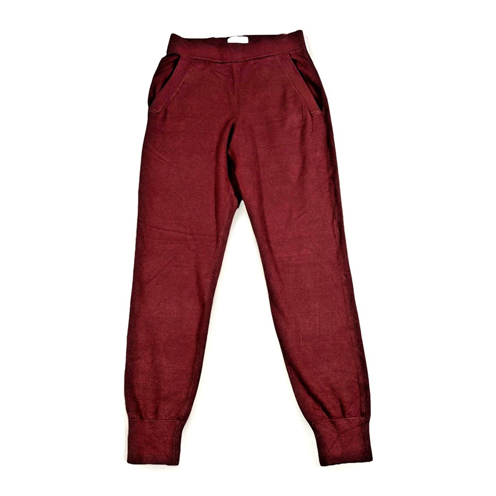 Babaton Knit Joggers Womens 2XS Burgundy High Rise Tapered Sweatpants